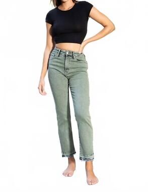 NEW ARTEMIS VINTAGE high rise straight jeans in olive wash